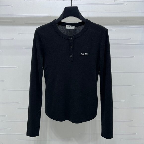 Miu Miu Black Buttoned Top - Picture 1 of 7